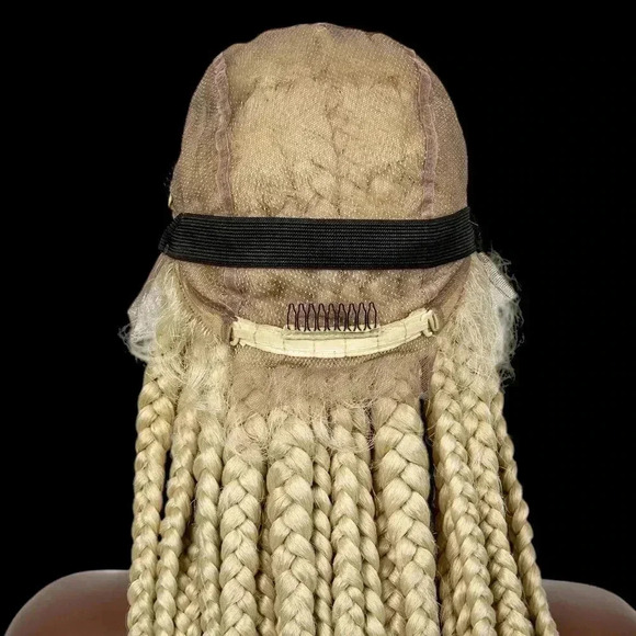 Braided full lace wig, knotless box braids, long  medium Braids, blond wig NWT - Picture 7 of 13